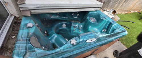 Square blue hot tub spa - square,
