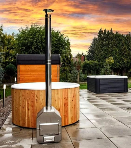 Wood fired hot - wood, tub