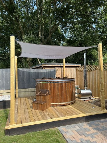 Wood fired hot - , with