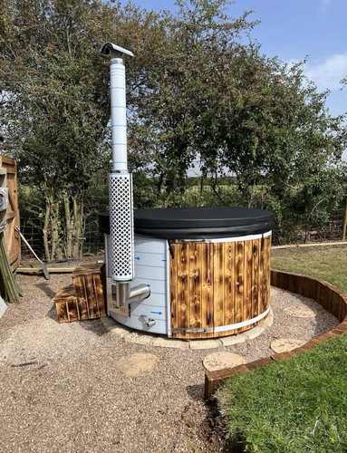 Hot tub with wood - with,